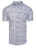 Koszula męska we wzory z krótkim rękawem biała Dstreet
