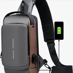 76297 Dewberry Shoulder Bag with USB Charging Port and Lock-BLACK