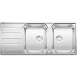Blanco Classimo - Drez, 116x50 cm, s ovládaním odtoku a príslušenstvom, InFino, kefovaná nerezová 525332
