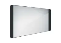 Nimco Zrcadla - Zrcadlo s LED osvětlením, 120x65 cm, hliník/černá ZPC 42006-90