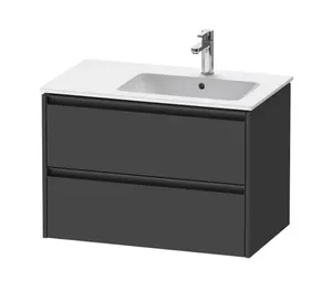 Duravit Ketho.2 - Umývadlová skrinka, 55x81x48 cm, 2 zásuvky, grafit mat K25268049490000