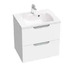 Ravak Classic II - Umývadlová skrinka 59x45x58 cm, 2 zásuvky, lesklá biela/sivá X000001477