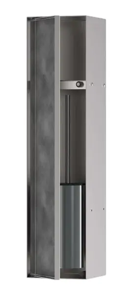 Hansgrohe XtraStoris Rock - Podomietkový box na WC kefu, s policou, kefovaná oceľ 56060800