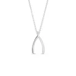 Přívěsek wishbone z bílého 14k zlata KLENOTA