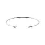 Pevný náramek z bílého zlata s dvěma brilianty KLENOTA