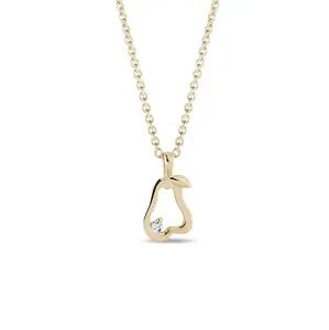 Náhrdelník hruška ve žlutém zlatě KLENOTA