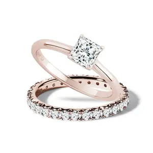 Set diamantových prstenů v růžovém zlatě KLENOTA