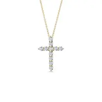 Briliantový křížek ze žlutého zlata KLENOTA