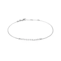 Retiazkový náramok z bieleho 14k zlata s perličkami KLENOTA