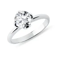 Zásnubní prsten z bílého 14k zlata s lab grown diamantem KLENOTA