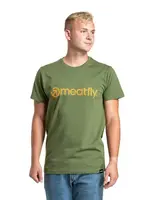 Meatfly pánské tričko Striped Logo Olive | Zelená | Velikost S | 100% bavlna