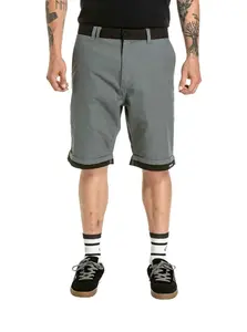 Meatfly pánské kraťasy Barry 2.0 Grey / Black Ripstop | Šedá | Velikost 34