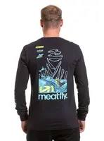 Meatfly pánské tričko s dlouhým rukávem Dakar Blue/Black | Modrá | Velikost L