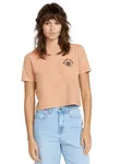 Volcom dámské tričko Dial Crop Sand Brown | Hnědá | Velikost S