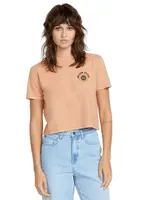 Volcom dámské tričko Dial Crop Sand Brown | Hnědá | Velikost S