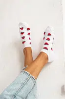 Milena Dámské Ponožky Ankle Melouny Bílé