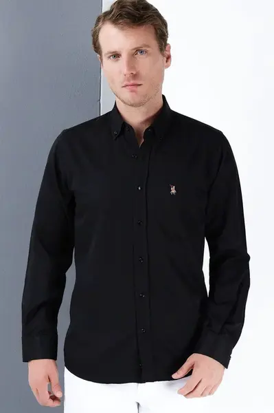 G985 DEWBERRY MEN'S SHIRT-BLACK