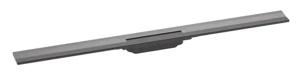 Hansgrohe RainDrain Flex - Lineární sprchový žlab s nerezovým roštem 1000, ke stěně, zkrátitelný, kartáčovaný černý chrom 56053340