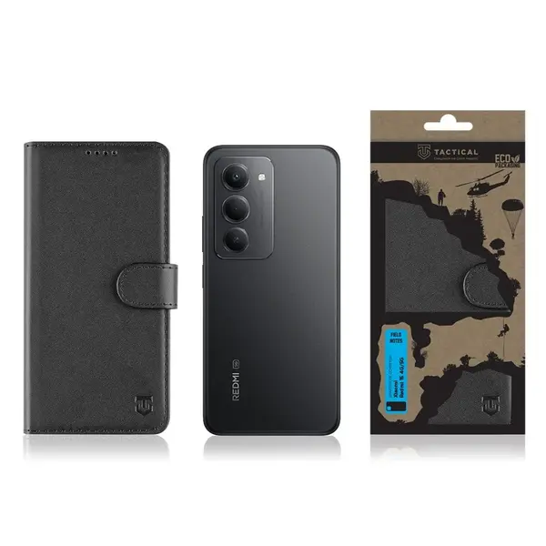 Flipové pouzdro Tactical Field Notes pro Xiaomi Redmi 15 4G/5G, černá