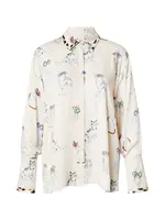 Emily Van Den Bergh Blúzka  krémová / svetlomodrá / pueblo / čierna