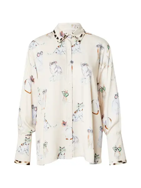 Emily Van Den Bergh Blúzka  krémová / svetlomodrá / pueblo / čierna