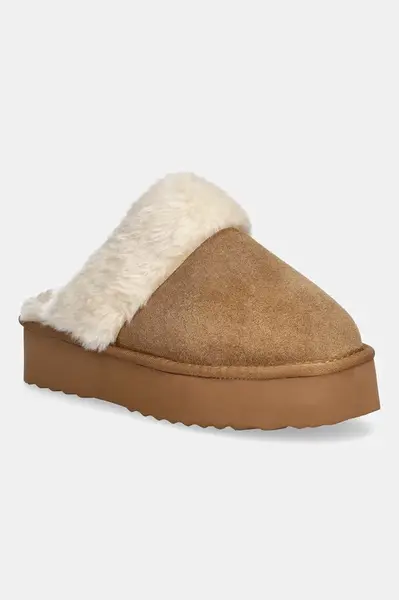 Semišové papuče Answear.LAB hnědá barva