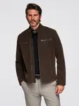 Ombre Men's stylish eco leather biker jacket with collar