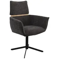 MID.YOU ŽIDLE S PODRUČKAMI, železo, tkaná látka, tmavě šedá