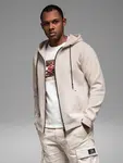 Ombre Sweatshirt unzipped hoodie in streetwear style - sand