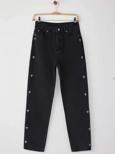 Trendyol Džínsy  čierny denim