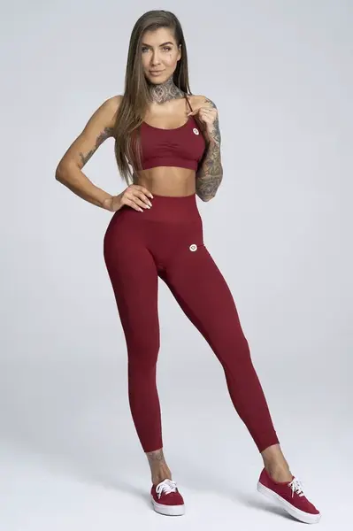 Gym Glamour Legíny bezešvé Bordo , L, bordo
