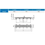 Žlab podlahový lineární 850 mm, D 40 mm, boční, medium mat, černý, ENPRO
