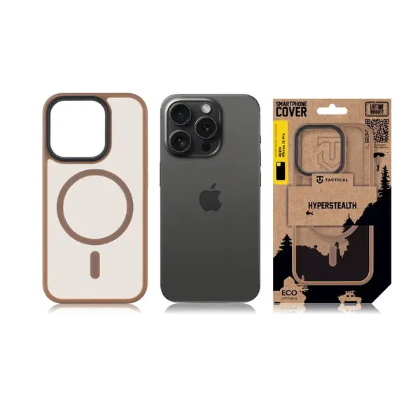 Zadní kryt Tactical MagForce Hyperstealth pro Apple iPhone 15 Pro, mocha mouse