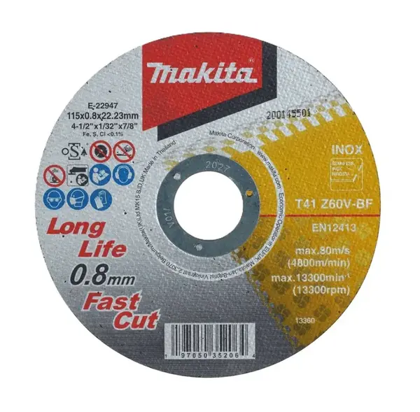 Makita - Rezný kotúč na nerezovú oceľ 115x22,23 mm E-22947
