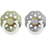 BIBS Boheme Natural Rubber Night Size 2: 6+ months dudlík Sage / Cloud 2 ks