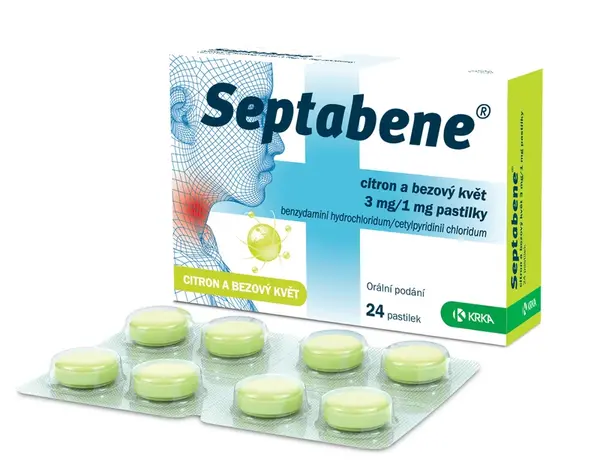 Septabene citron a bezový květ 3mg/1mg pas.24