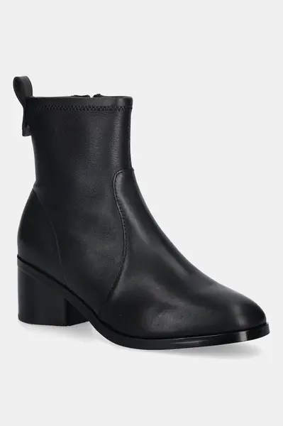 Kožené kotníkové boty Tommy Hilfiger TH STRETCH LEATHER BOOTIE