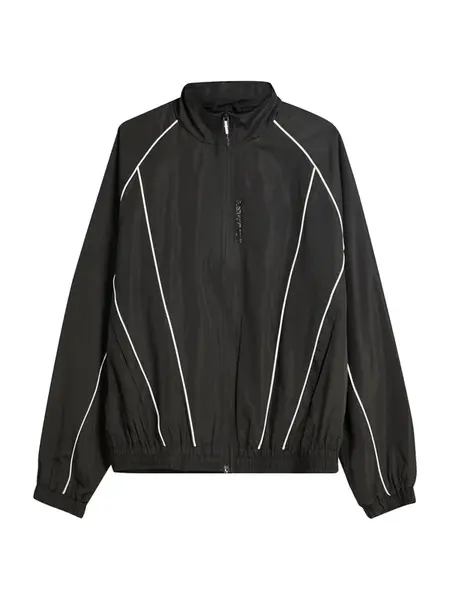 Bershka Prechodná bunda  čierna / biela