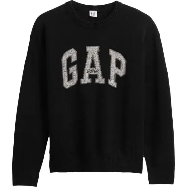 GAP V-JPN GAP ATHLETIC LOGO INTARSIA CREW Chlapecký svetr, černá, velikost