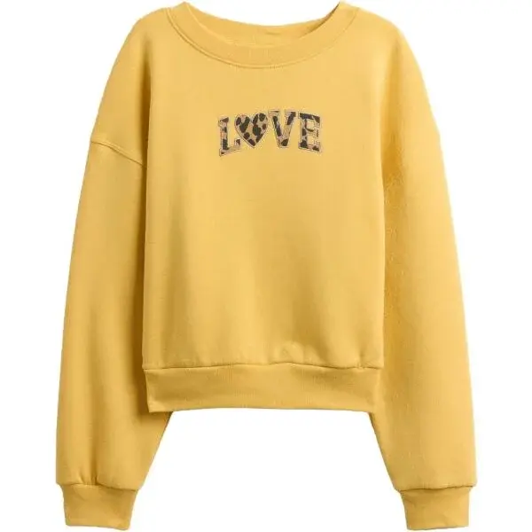 GAP V-NON LOGO WEDGE CREW Dívčí mikina, žlutá, velikost