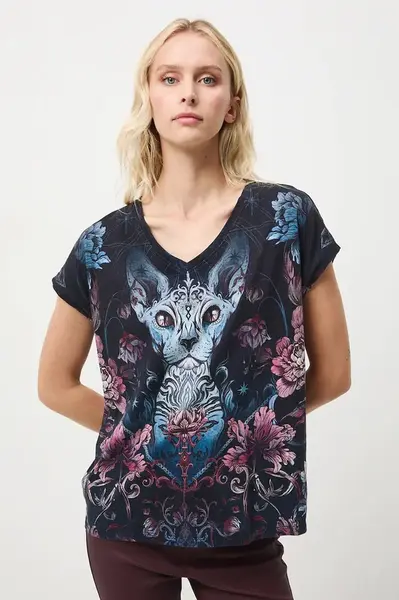 Bavlněné tričko Medicine dámské, černá barva