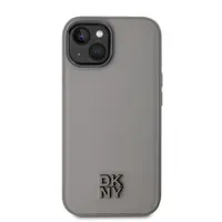 Zadní kryt DKNY PU Leather Stack Logo MagSafe pro Apple iPhone 15, šedá