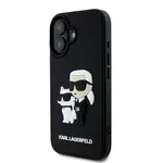 Zadní kryt Karl Lagerfeld 3D Rubber Karl and Choupette pro Apple iPhone 16, black