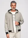 Ombre Men's lightweight jacket with mesh lining and hood - grey