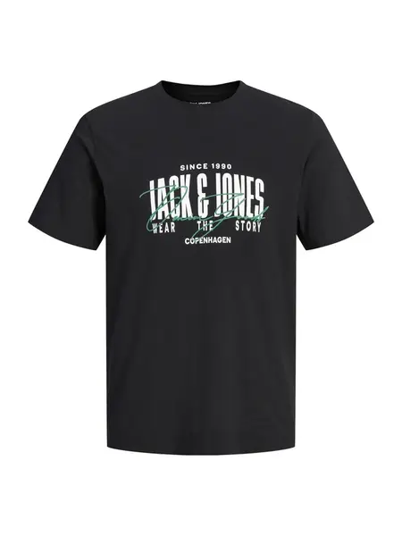 Jack & Jones Junior Tričko 'JJAERO'  zelená / čierna / biela