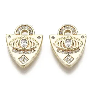 Brass Micro Pave Cubic Zirconia Charms