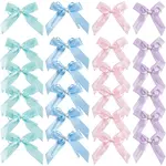 40Pcs 4 Colors Bowknot Polyester Ornament Accessories