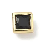 Square Brass Micro Pave Cubic Zirconia Cabochons