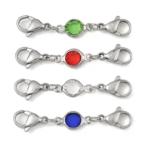 304 Stainless Steel & Glass Connector Charms