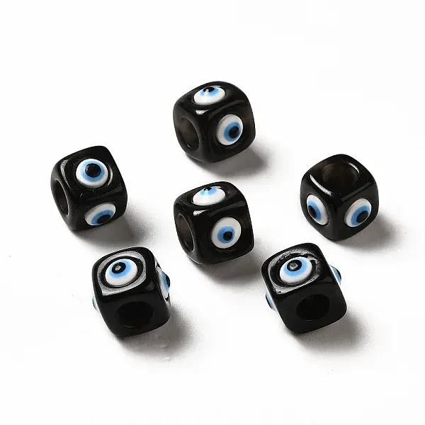 Resin Evil Eye European Beads